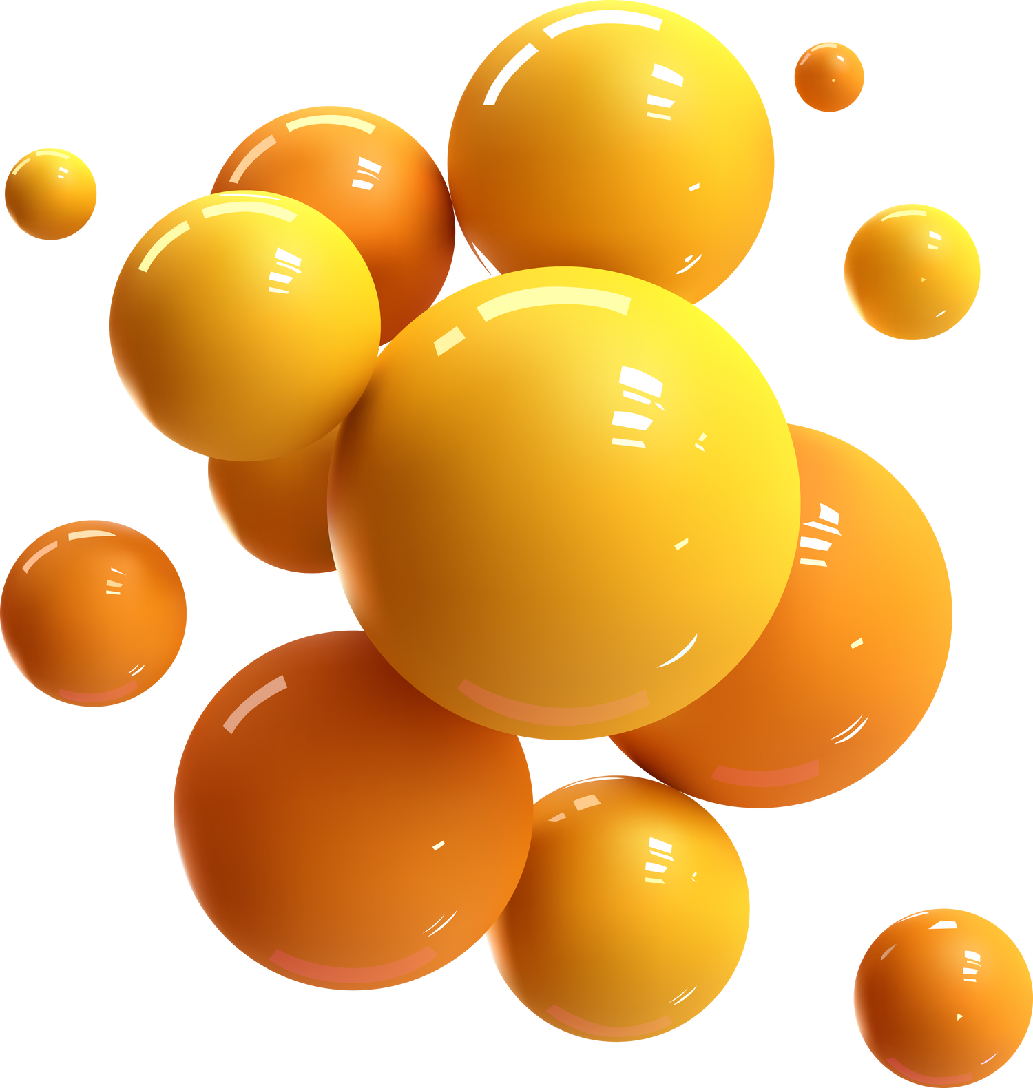 Abstract flying colorful spheres.